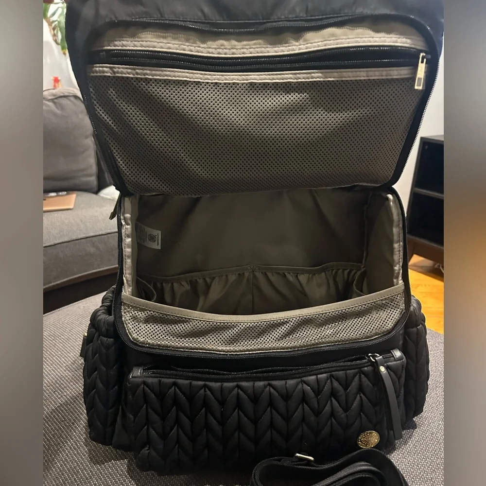 HAPP Levy Diaper Backpack Black | Large Travel Baby Bag with Multiple Pockets
